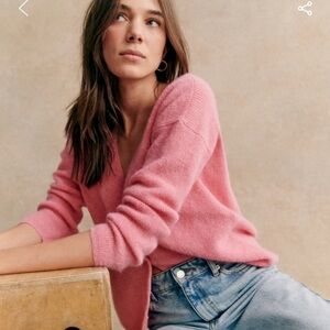 Sezane Barry Pink Cardigan